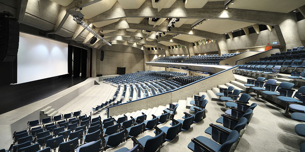 interior of a Congress Palace, auditorium in Lugano
